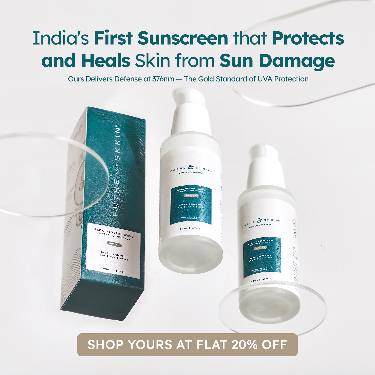 Alga-Mineral Wave | Fucoidan Infused 100% Mineral Sunscreen | SPF 45 | PA+++